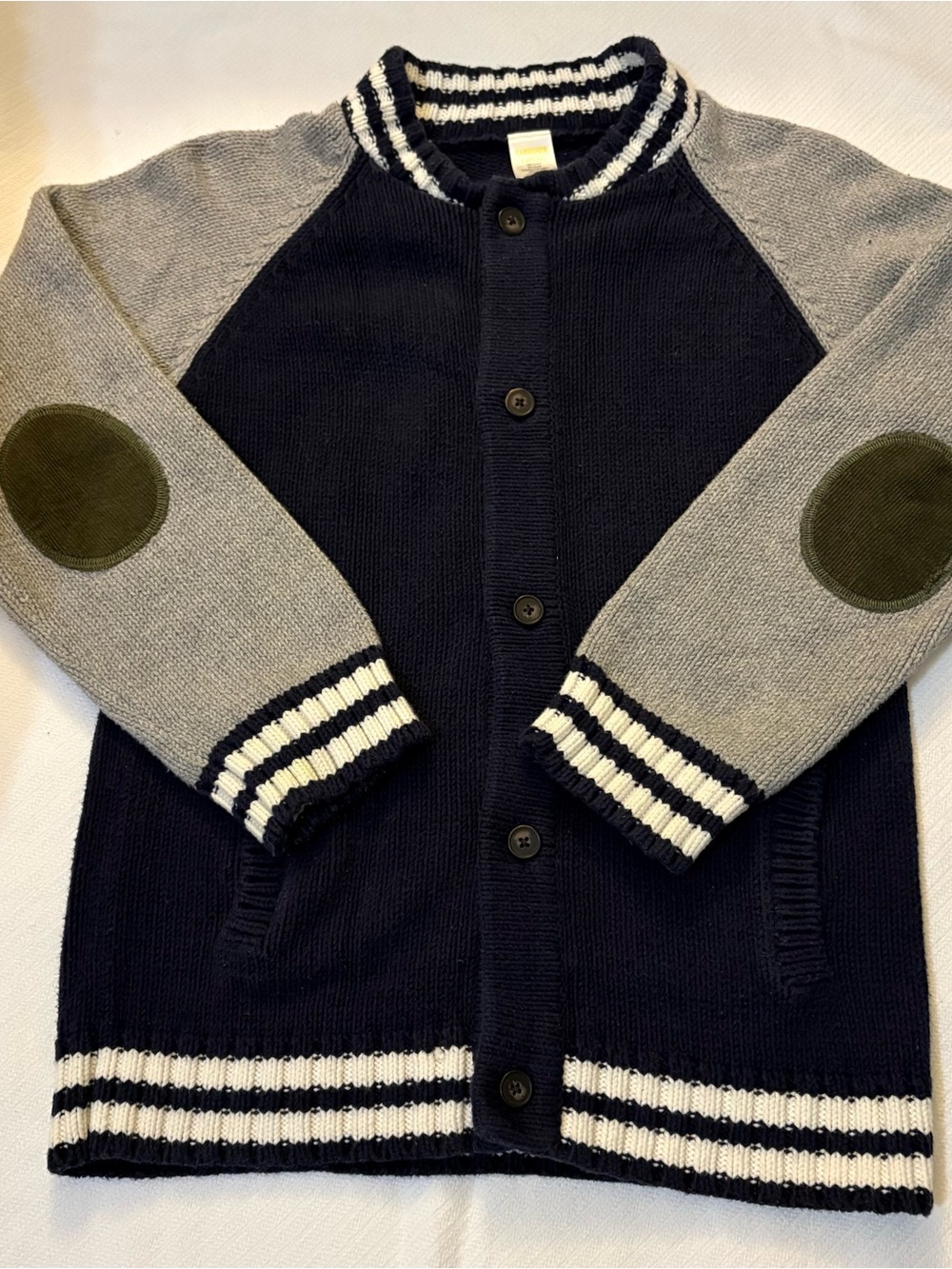 Gymboree Boys Elbow Patch Button Up Sweater 10/12